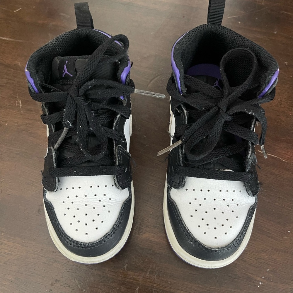 Nike Jordan 1’s Toddler Black and Purple Sneakers